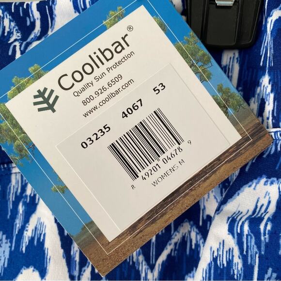 Coolibar Kahula Skirted Swim Capri NWTs Medium blue white - Picture 5 of 6